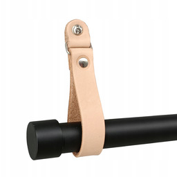 Karnisz 25mm Czarny 120cm wspornik Skóra natural 2