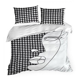 EUROFIRANY Pościel Premium 220 x 200 Biało-czarny