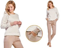 Taro Piżama damska BERNADETA: biały/beżowy