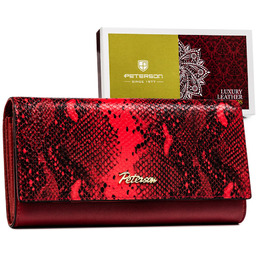 Damski portfel skórzany Peterson na zatrzask pojemna portmonetka