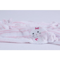 Kocyk dziecięcy 75x100 Ricco różowy biały z mikrofibry