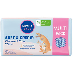 Baby Soft & Cream chusteczki biodegradowalne 4x57szt