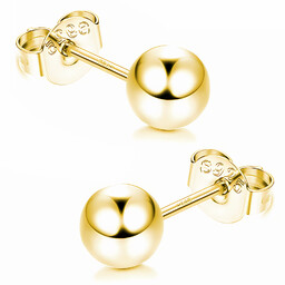 Delikatne pozłacane srebrne kolczyki wkrętki gładkie kulki kuleczki