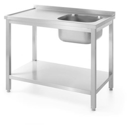 Stół ze zlewem i półką prawy 800x600x850 roboczy