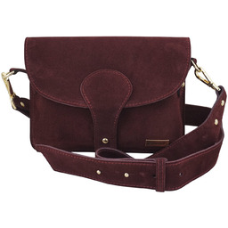 Barberinis Zamszowa listonoszka na szerokim pasku - Bordowa