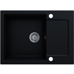 Zlewozmywak granitowy UNITO z ociekaczem (czarny mat)
