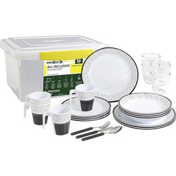 BRUNNER Camping Melamin Geschirr Campinggeschirr PRALIN 36tlg Antislip