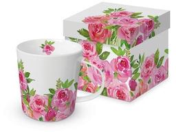 DUŻY KUBEK PORCELANOWY Armonia - Kwiaty -