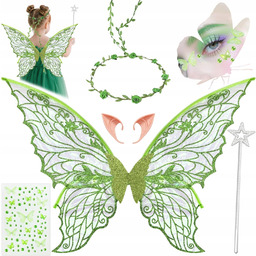 Kostium Przebranie Strój Elfa Wróżki Dla Dziecka Skrzydła