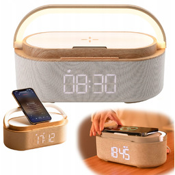 Radio kuchenne Radiobudzik Bluetooth Ładowarka Bezprzewodowa Lampka Nocna