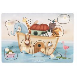Drewniane puzzle dźwiękowe układanka z uchwytami Arka Noego
