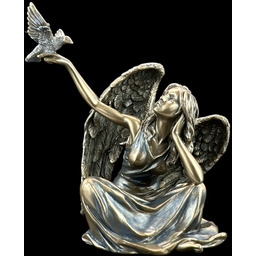 Figurka statuetka Siedzący ANIOŁ z gołębiem VERONESE (WU75981A4)