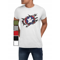 KOSZULKA T-SHIRT MĘSKA Z NADRUKIEM KAPITAN AMERYKA IRON