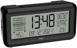 TFA Dostmann Cyfrowy budzik radiowy BOXX2, 60.2562.01, niemiecki
