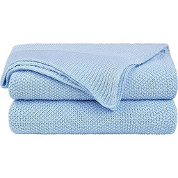 PiccoCasa Narzuta w 100% bawełnianej dzianiny, solidna, lekka,