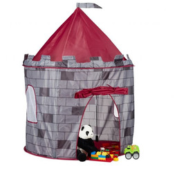 Domek dla dzieci "Zamek" 125x105x105cm, kolory szaro-czerwone