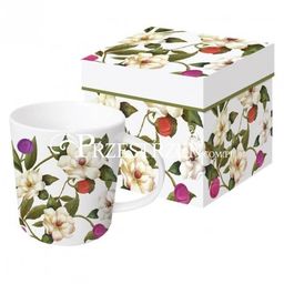 DUŻY KUBEK PORCELANOWY - Magnolie - w PUDEŁKU