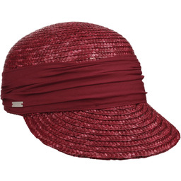 Czapka z Daszkiem Słomiana Grace by Seeberger, bordowy,