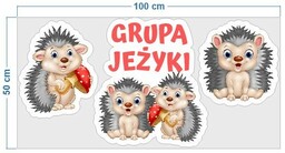 Jeżyki - zestaw naklejek tematycznych na drzwi sali