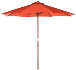 Beliani Parasol ogrodowy 270 cm czerwony
