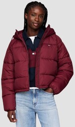 TOMMY JEANS Bordowa pikowana damska kurtka