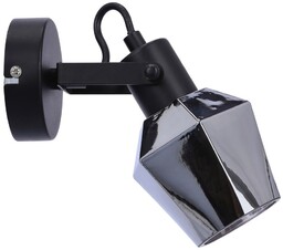 Lampa kinkiet RANDI czarna matowa klosz dymiony Candellux