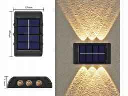 Lampa Solarna Elewacyjna Kinkiet 6 Led Zewnętrzna