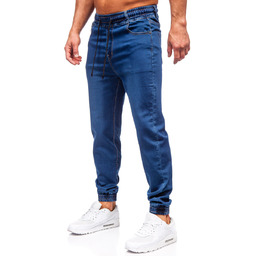 Spodnie męskie jeansowe joggery granatowe Denley Abaco
