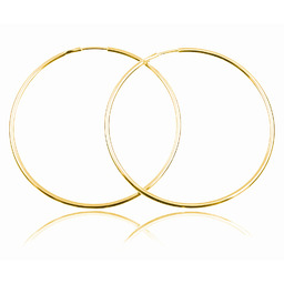 Eleganckie klasyczne pozłacane srebrne kolczyki gładkie grube koła