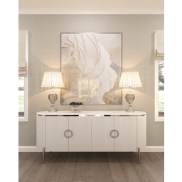 KOMODA Anne Silver z ryflowanym, białym korpusem, blat