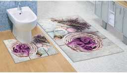 Bellatex Zestaw dywaników łazienkowych Lawenda 3D, 60 x