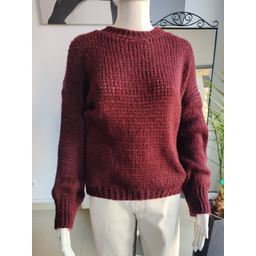Moherowy sweter z szerokimi rękawami - burgund One