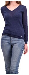 Sweter damski Guess V-neck granatowy w serek -S