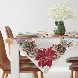 Eurofirany Obrus serweta świąteczny 100x100 Cho 1198 srebrny