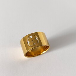 Złota obrączka z koniczyną [Rozmiar pierścionków: US 9]