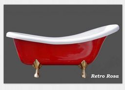 Wanna wolnostojąca RETRO ROSA czerwona 180cm Klik-Klak +