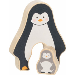 Układanka drewniana figurka Duży i mały Pingwin Goki
