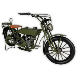 Replika motocykla pojazdu zielonego zabytkowa 17x34x10 25XJZ067
