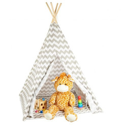 Domek dla dzieci "Tipi" 160x115x115cm, biały/jasnoszary