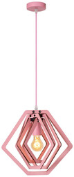 Lucide Drewniana lampa wisząca Mauro 77489/01/66 dziecięca różowa