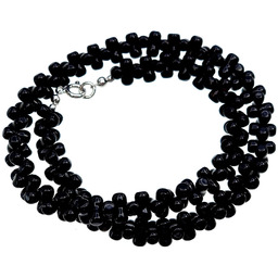 Onyks Czarny Piękny Naszyjnik Srebro