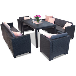 Meble technorattanowe antracytowe Colorado Apetito 8 Bica