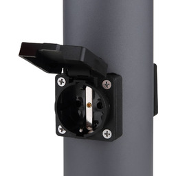 Globo Lampa cokołowa Boston z gniazdami, czarny, stal