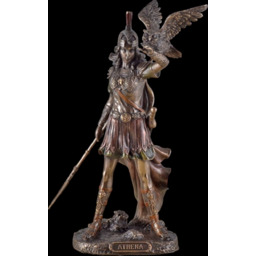 Rzeźba figurka ATENA grecka bogini mądrości Z SOWĄ