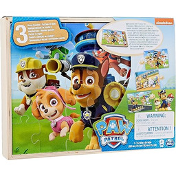 3 drewniane puzzle w drewnianym pudełku - motywy