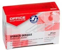 Spinacze biurowe 25mm OFFICE PRODUCTS srebrne 100szt. /18082515-19/