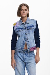 Combined floral Trucker jacket