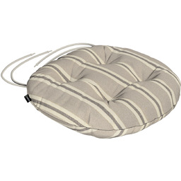 Poduszka na krzesło Adam, beżowo-brązowe pasy, fi 37