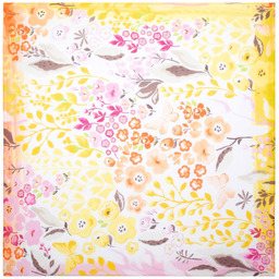 Damska chusta wzorzysta żółto - czerwona