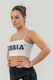 NEBBIA Biustonosz sportowy Bandeau Back Check White
